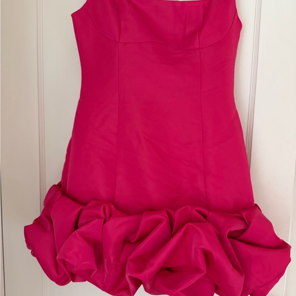 Fashion Nova Hot Pink Mini Dress with Ruffle Hem - 1980s style - Picture 4 of 9